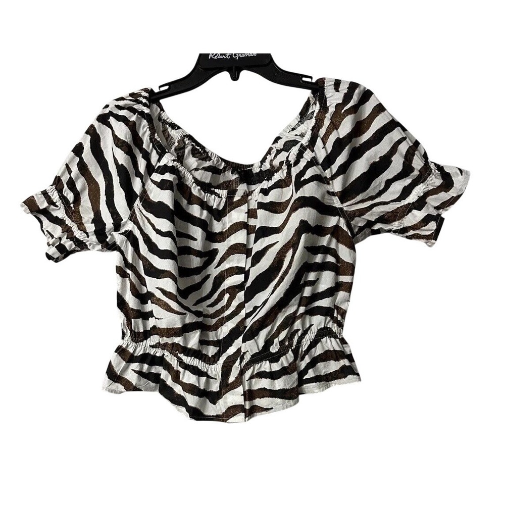 NWT J. Crew Womens Short Sleeve Elastic Neckline Top Blouse Shirt Size Medium